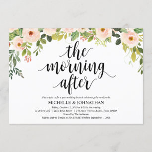 Elégant Blush Post Mariage Brunch Invitation Card
