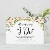 Elégant Blush Post Mariage Brunch Invitation Card (Debout devant)