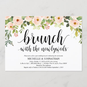 Elegant Blush Post Wedding Brunch Uitnodigingskaar Kaart