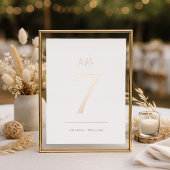 Elegant Blush Real Foil Table Number Card Folie Uitnodiging