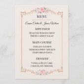 Elegant Blush Rococo Wedding Menu (Voorkant)