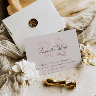 Elegant Blush & Roos Gold Conch Wedding Save The Date