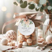 Elegant Blush Roos & Groen Bruiloft Favor Labels