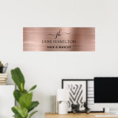 Elégant Blush rose brossé Metal Poster d'affaires (Bureau à domicile)