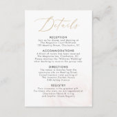 Elégant Blush Rose Détails Mariage Carte de boîtie (Devant)