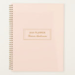 Élégant Blush rose et or 2026 Planner<br><div class="desc">Classic,  élégant Planificateur personnalisé avec arrière - plan rose et lettres d'or.</div>