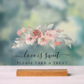 Elégant Blush rose Floral Aquarelle Aimer est doux (Neutre)