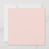 Elégant Blush Rose Floral Carré Diner Carte Menu (Dos)