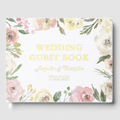 Élégant Blush Rose Floral Custom Gold Foil Mariage (Recto)
