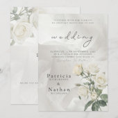 Elegant Blush Rose Floral Frame Wedding Kaart (Voorkant / Achterkant)