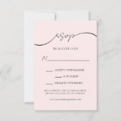 Elégant Blush rose moderne Script mariage carte RS (Devant)