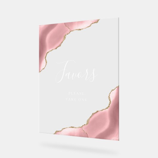 Elégant Blush Rose Or Agate Mariage Faveurs (Angle)