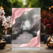 Elégant Blush Rose Or Agate Mariage Faveurs