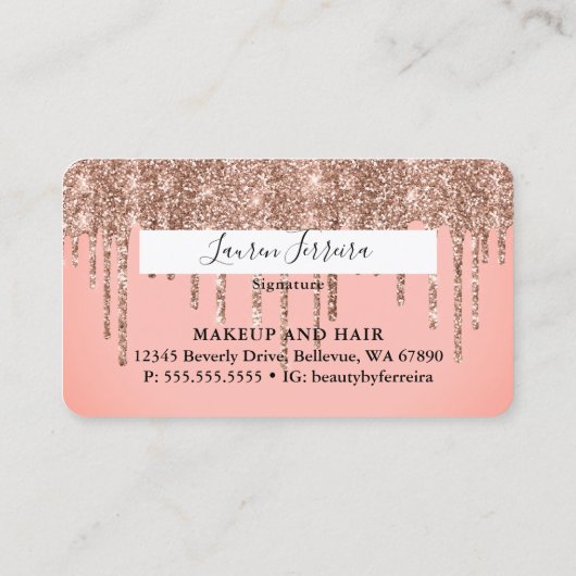 Élégant Blush Rose Sparkly Drivers Carte de crédit (Dos)