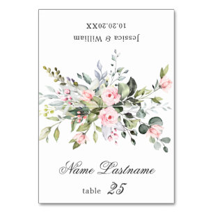 Elégant Blush Roses Eucalyptus Mariage carte d'esc