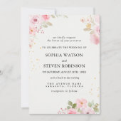 Elegant blush roses wedding kaart (Voorkant)