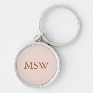 Elegant blush roze aangepaste monogram initiaal sleutelhanger