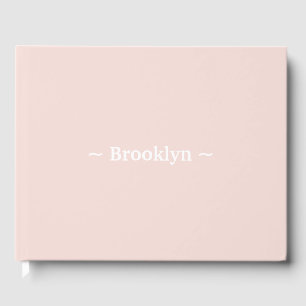 Elegant blush roze aangepaste naam text gastenboek