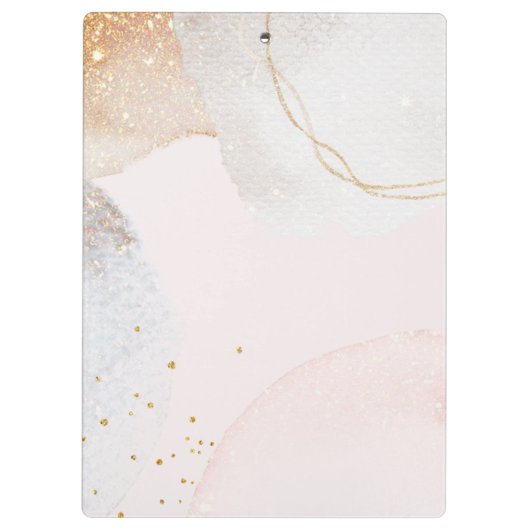 Elegant blush roze abstract gepersonaliseerd klembord (Achterkant)