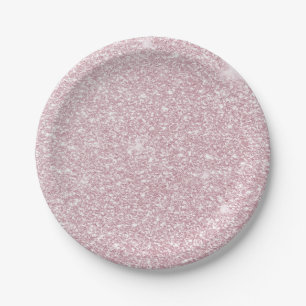 Elegant blush roze abstracte trendy girale glitter papieren bordje