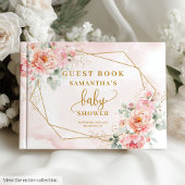 Elegant blush roze baby shower meisje gastenboek