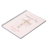 Elegant blush roze bevestiging florkruis notitieboek (Linkerzijde)