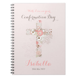Elegant blush roze bevestiging florkruis notitieboek