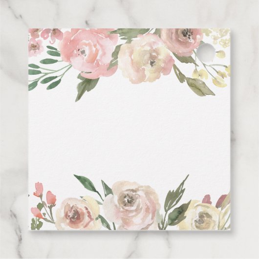 Elegant Blush Roze Bloemen Custom Vrijgezellenfees Bedankjes Labels (Achterkant)