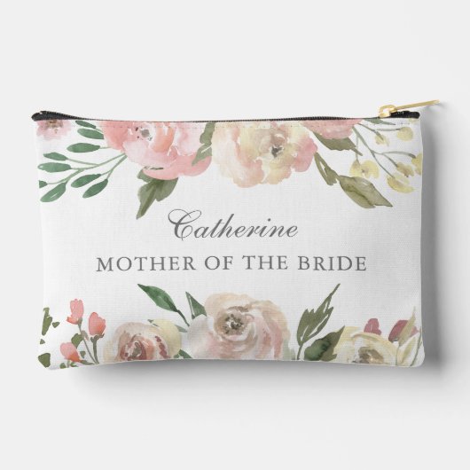 Elegant Blush Roze Bloemen Moeder van de Bruid Etui (Achterkant)