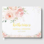 Elegant Blush Roze Bloemen Rozen Vrijgezellenfeest Gastenboek (Voorkant)