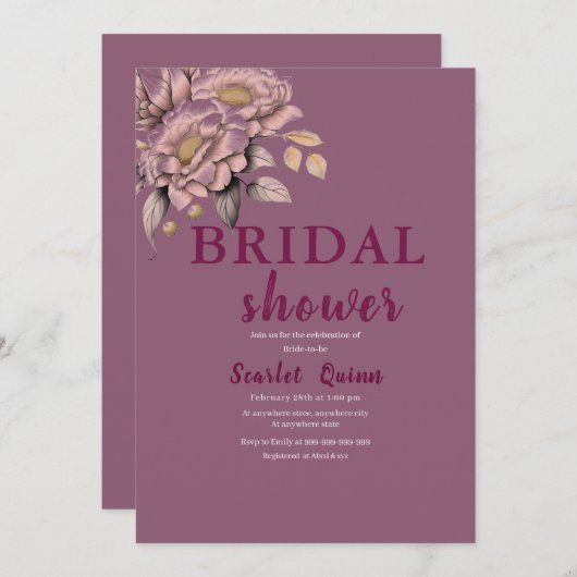 Elegant blush roze botanische bloem vrijgezellenfe kaart (Voorkant / Achterkant)