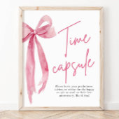 Elegant Blush Roze Bow Tijd Capsule Game Sign Poster