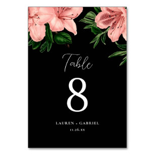 Elegant Blush Roze Donker Bloemen Bruiloft Kaart