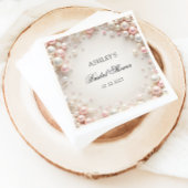 Elegant Blush Roze en Witte Parels Vrijgezellenfee Servet