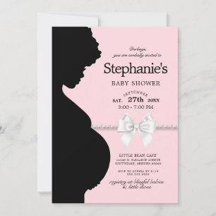 Elegant Blush Roze Etnisch Silhouet Baby shower Kaart