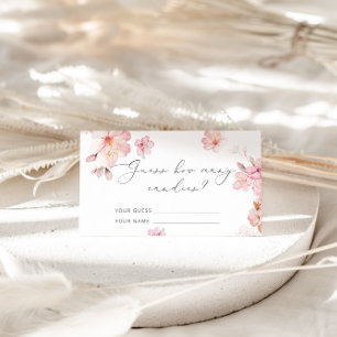 Elegant blush roze gokt hoeveel snoepjes informatiekaartje