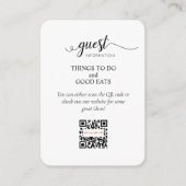 Elegant Blush Roze Guest Information QR Code Informatiekaartje (Voorkant)
