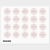 Elegant blush roze marmer rond product label (Vel)