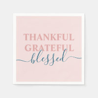 Elegant blush roze met dankbare dankbaarheid gezeg