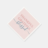 Elegant blush roze met dankbare dankbaarheid gezeg servet (Hoek)