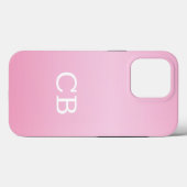 Elegant Blush Roze Metaal monogrammed Naam Case-Mate iPhone Case (Achterkant (horizontaal))