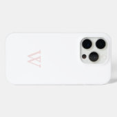 Elegant Blush Roze Monogram Initiaal Wit Case-Mate iPhone Case (Achterkant (horizontaal))