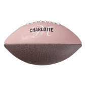 Elegant blush roze monogram naam football (Gedraaid 270)
