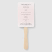 Elegant Blush Roze Ombre Modern Huwelijksprogramma Handwaaier (Achterkant)