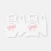 Elegant Blush Roze Pastel Bow Meisje Baby shower Bedankdoosjes (Uitgevouwen)