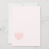 Elegant Blush Roze QR code Modern script Bruiloft Kaart (Achterkant)