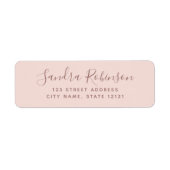 Elegant blush roze return address labels (Voorkant)