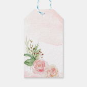 Elegant blush roze roze rozenrozenbaby shower cadeaulabel (Achterkant)