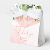 Elegant blush roze rozen het is een meisje baby sh bedankdoosjes (Voorkant Zijde)