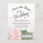 Elegant Blush Roze Ruwen Weddenschap Bewaar datum Aankondigingskaart (Voorkant)